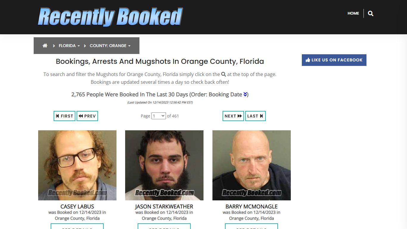 Recent bookings, Arrests, Mugshots in Orange County, Florida